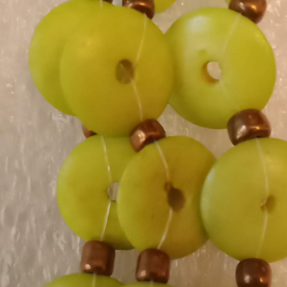 Lime Green Dyed bone Necklace #835 - Picture 4 of 8